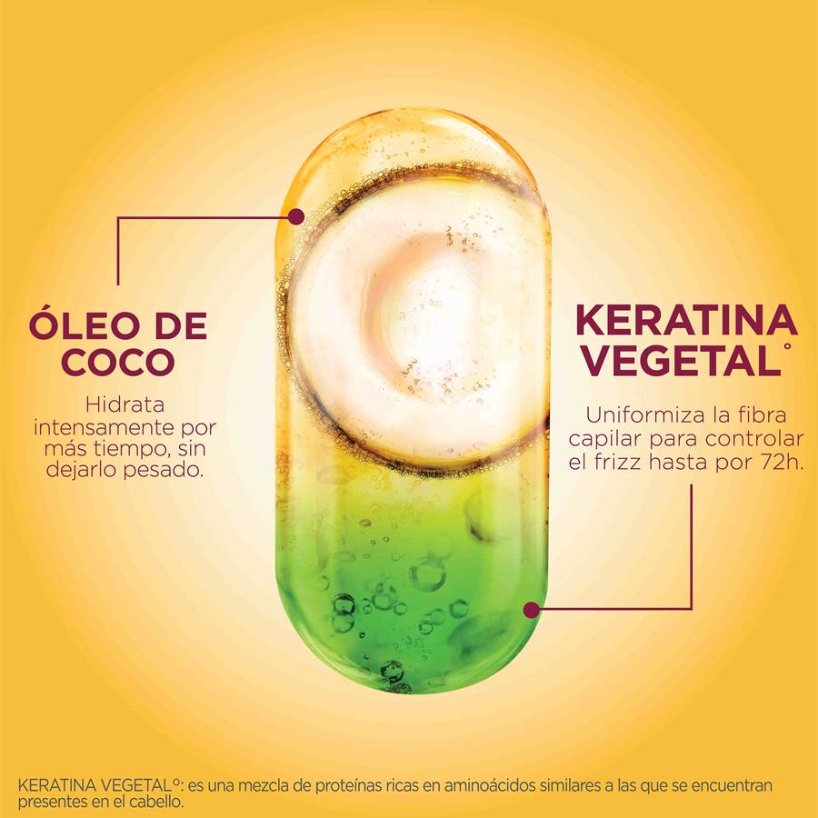Acondicionador Liso Coco Fructis 650ml: Cabello Sedoso y Controlado