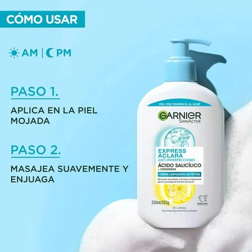 GEL LIMPIADOR CREMA HIDRATANTE ANTI-IMPERFECCIONES CON ÁCIDO SALICÍLICO Y CERAMIDAS PARA PIEL SENSIBLE