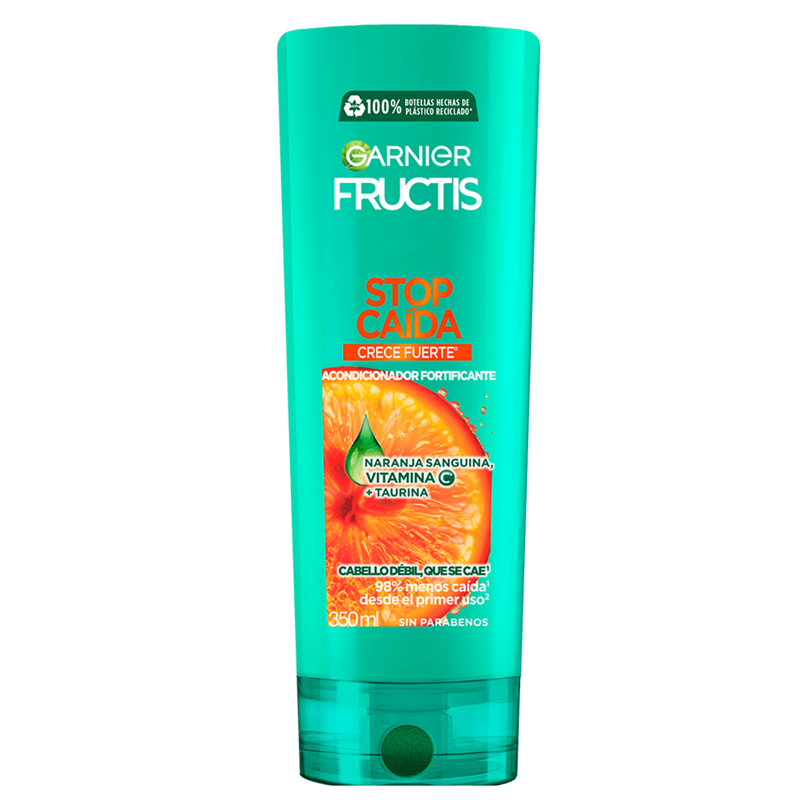 Fortalece tu pelo con nuestro acondicionador Stop Caída Crece Fuerte, formulado con Naranja Energizante y un shot de Vitamina C + Taurina, para evitar hasta un 98% la caída de tu pelo. Todos nuestros productos son cruelty free.