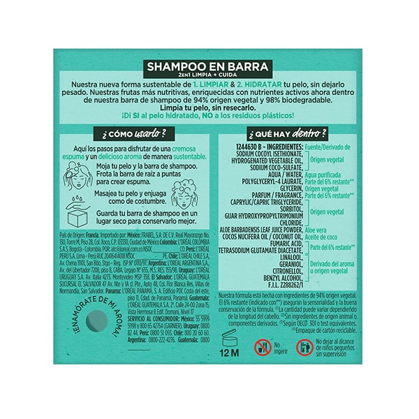 HF SHAMPOO BARRA ALOE   VUELTA