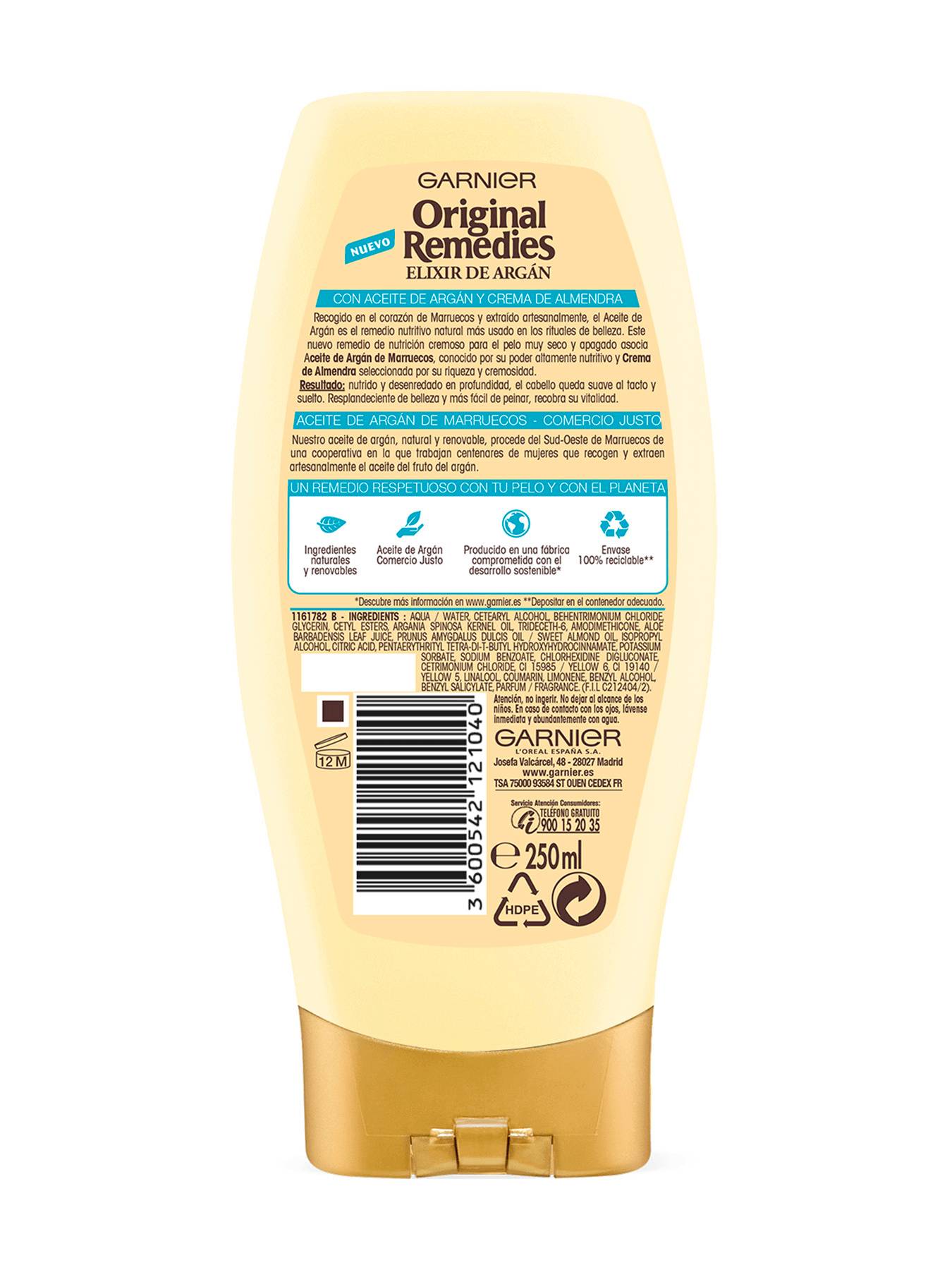GarnierAcondicionadorNutritivoCremosoOriginalRemediesElixirArganCabelloMuySecoBack