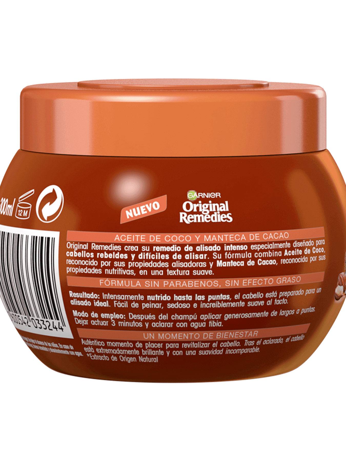 GarnierMascarillaNutritivaAlisadoraOriginalRemediesAceiteCocoMantecaKarite0003600542033244BACK