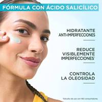 Crema anti espinillas para eliminar las de la cara hidratante, controladora de oleosidad y con acido salicilico Toque Seco Garnier Anti Imperfecciones