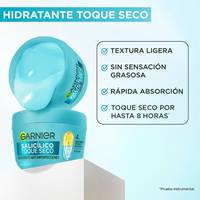 Mejor crema para secar espinillas en Chile de la piel del rostro con acido salicilico de textura ligera, sin sensacion grasosa para pieles mixtas a grasas, rapida absorcion y con toque seco por hasta 8 horas Toque Seco Garnier Anti Imperfecciones