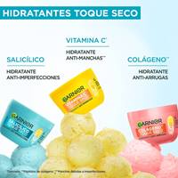 Cremas Toque Seco Garnier faciales con efecto mate en la piel grasa y mixta con acido salicilico anti imperfecciones de la cara, vitamina C antimanchas en la piel y colageno antiedad